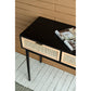 A&B Home 35" x 31" Bundle of 12 Rectangular Black Pine Wood Tabletop With Two Rattan Drawer Console Table