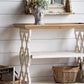 A&B Home 35" x 32" Bundle of 11 Distressed White Shelving With Natural Wood Tray Top