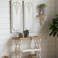 A&B Home 35" x 32" Bundle of 11 Distressed White Shelving With Natural Wood Tray Top