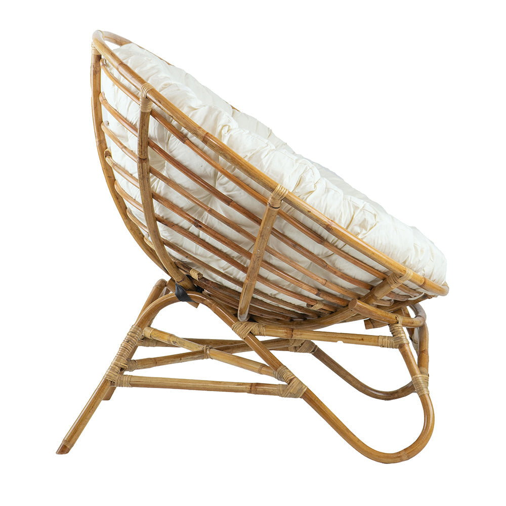 A&B Home 35" x 39" Bundle of 9 Round Rattan and White Fabric Chair