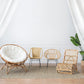 A&B Home 35" x 39" Bundle of 9 Round Rattan and White Fabric Chair