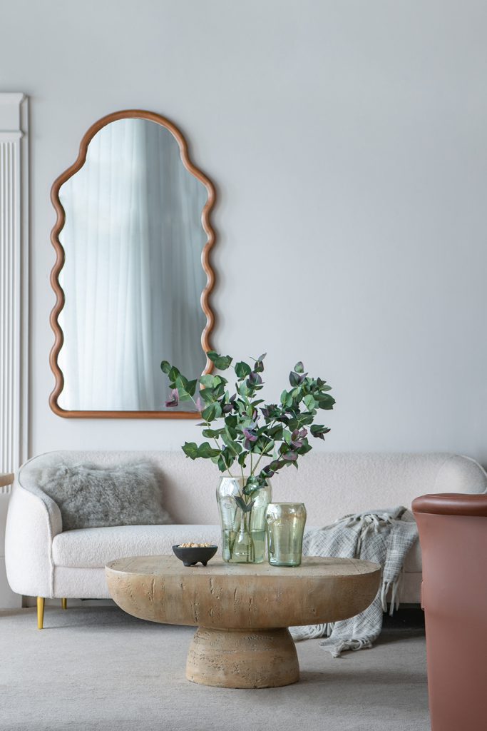 A&B Home 36" x 15" Bundle of 9 Oval-Shaped Cream Cement Coffee Table