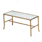 A&B Home 36" x 17" Bundle of 15 Rectangular Antique Gold Frame Coffee Table With Glass Tabletop