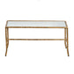 A&B Home 36" x 17" Bundle of 15 Rectangular Antique Gold Frame Coffee Table With Glass Tabletop