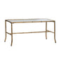 A&B Home 36" x 17" Bundle of 15 Rectangular Antique Gold Frame Coffee Table With Glass Tabletop