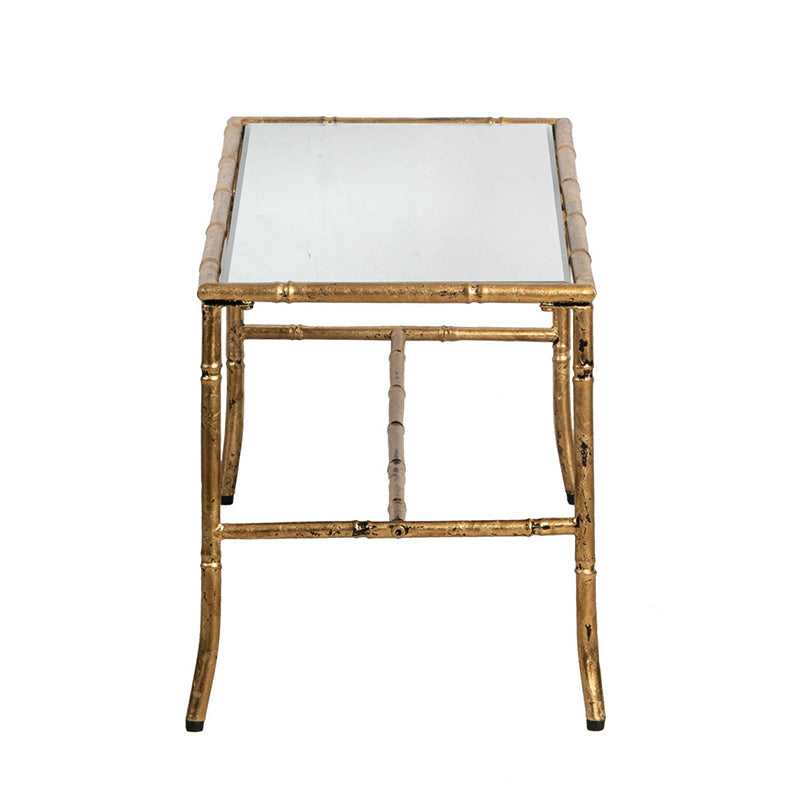 A&B Home 36" x 17" Bundle of 16 Rectangular Antique Gold Frame Coffee Table With Glass Tabletop