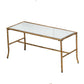 A&B Home 36" x 17" Bundle of 16 Rectangular Antique Gold Frame Coffee Table With Glass Tabletop