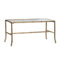 A&B Home 36" x 17" Bundle of 16 Rectangular Antique Gold Frame Coffee Table With Glass Tabletop