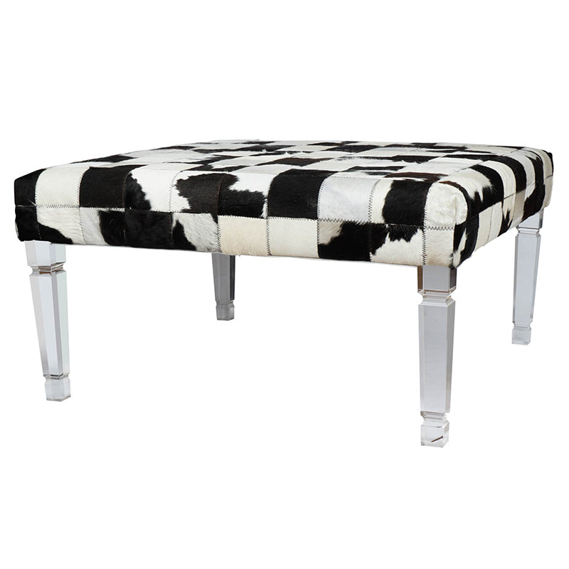 A&B Home 36" x 19" Bundle of 3 Small Black and White Upholstered Acrylic Bench