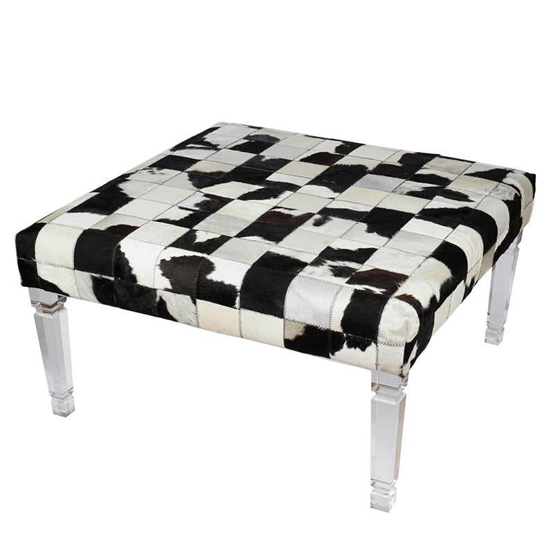 A&B Home 36" x 19" Bundle of 3 Small Black and White Upholstered Acrylic Bench