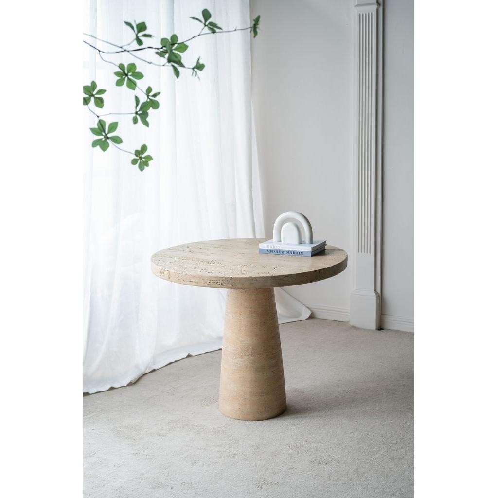 A&B Home Round Cream Cement Dining Table - Thumbnail 4