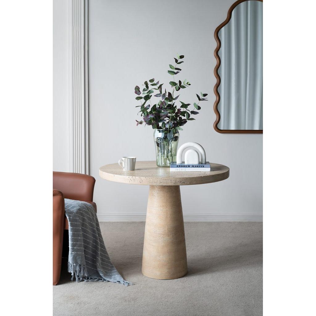 A&B Home Round Cream Cement Dining Table - Thumbnail 5