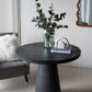 A&B Home 36" x 30" Round Black Cement Dining Table With Pedestal Base