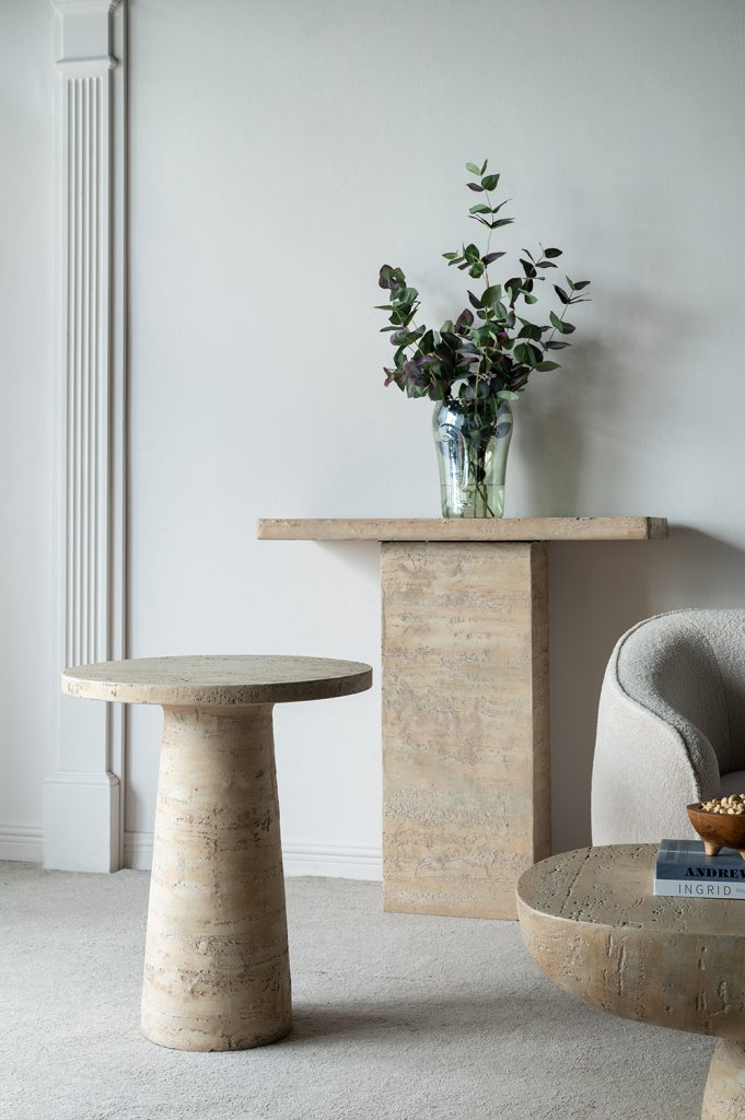 A&B Home 36" x 36" Bundle of 9 Square-Shaped Cream Cement Coffee Table With Pedestal Base