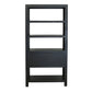 A&B Home 36" x 72" Bundle of 2 Rectangular Black Wood Frame Four-Tiered Wooden Shelves With Drawer