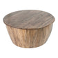 A&B Home 37" x 18" Bundle of 4 Drum-Shaped Natural Wood Coffee Table With Tray Style Top