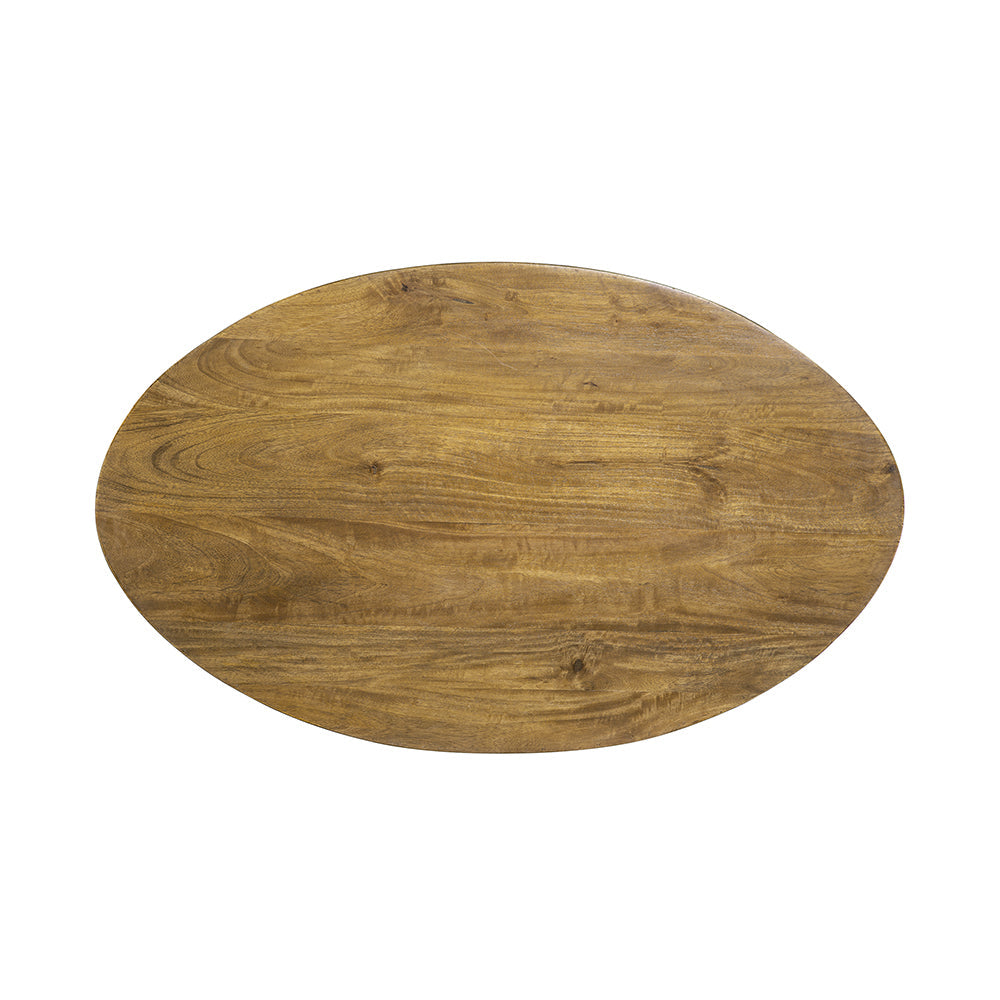 A&B Home 39" x 15" Bundle of 9 Oval Wooden Coffee Table With Four Legs