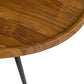 A&B Home 39" x 16" Bundle of 8 Oval-Shaped Wooden Tabletop Coffee Table With Black Metal Legs