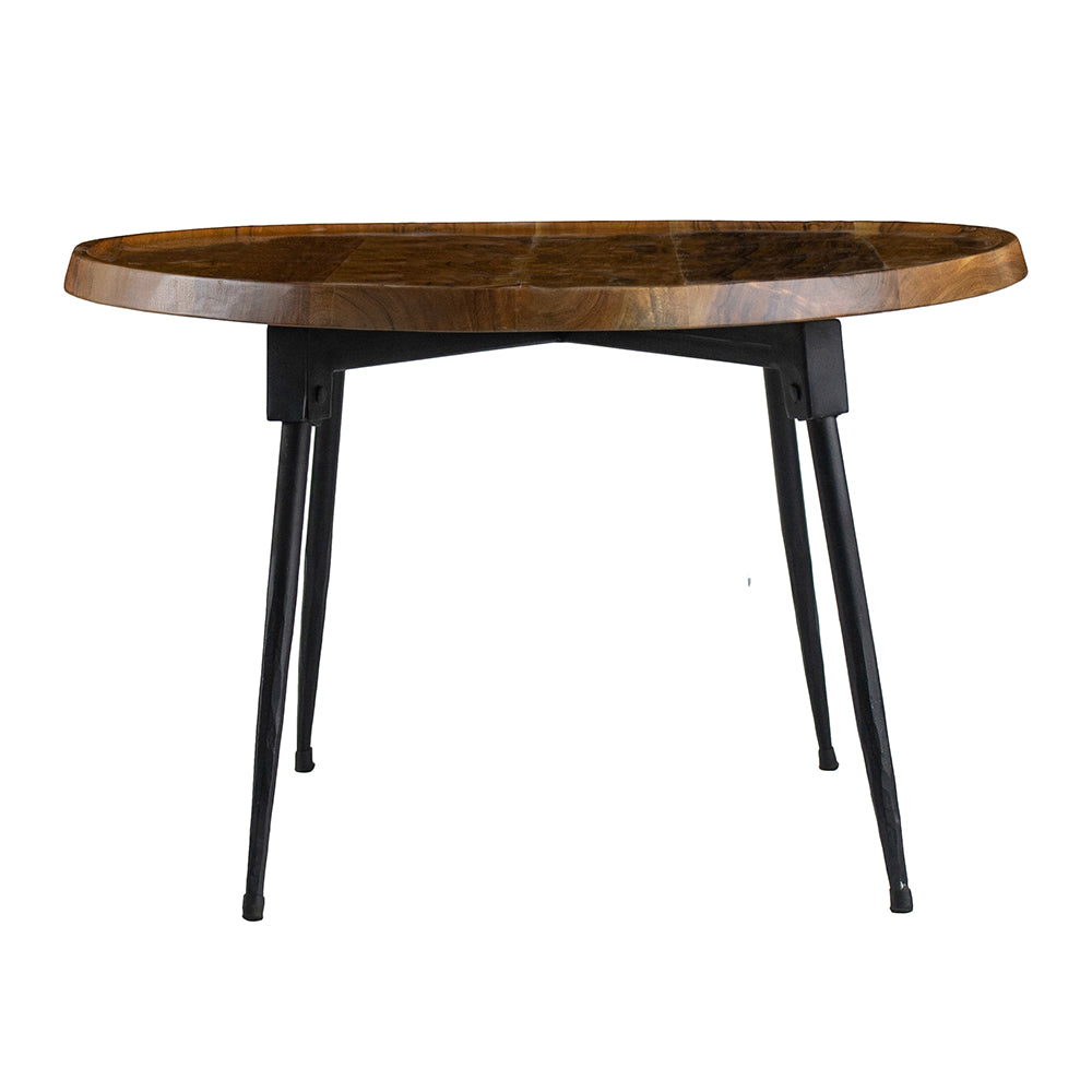 A&B Home 39" x 16" Bundle of 8 Oval-Shaped Wooden Tabletop Coffee Table With Black Metal Legs