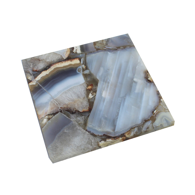 A&B Home 4" Set Of Four Bundle of 26 Square-Shaped Gray Agate Coasters