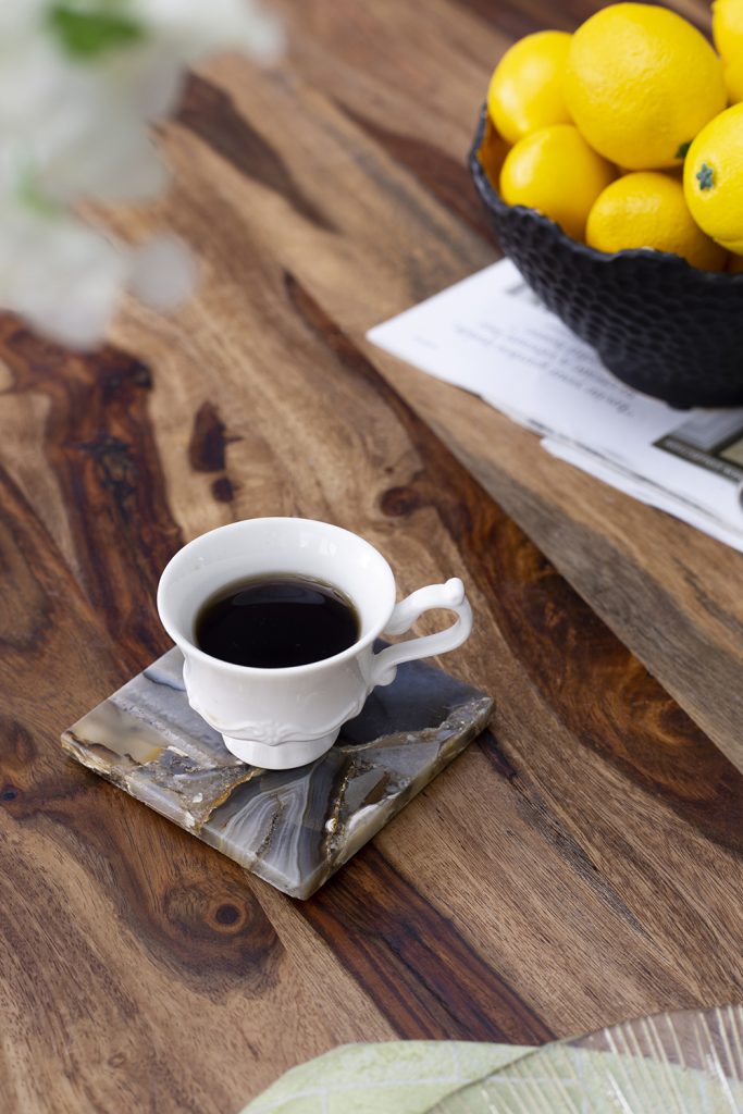 A&B Home 4" Set of Four Bundle of 26 Black Agate Coasters