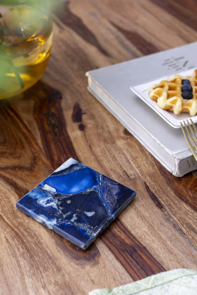 A&B Home 4" Set of Four Bundle of 26 Blue Agate Coasters