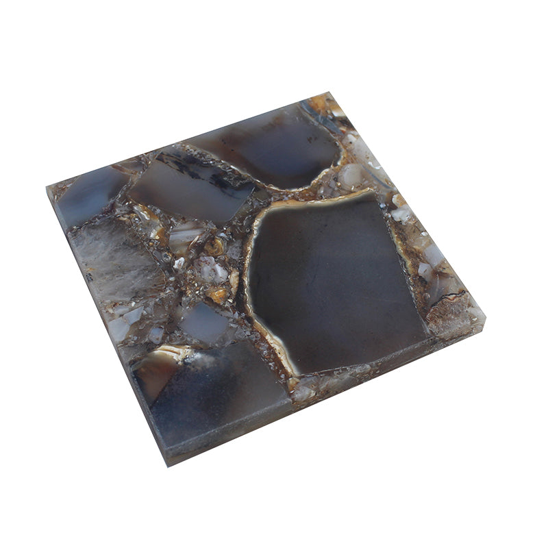 A&B Home 4" Set of Four Bundle of 48 Black Agate Coasters