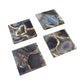 A&B Home 4" Set of Four Bundle of 48 Black Agate Coasters