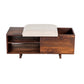 A&B Home 40" x 18" Bundle of 5 Small Brown and Off White Entryway Storage Bench With Sliding Top