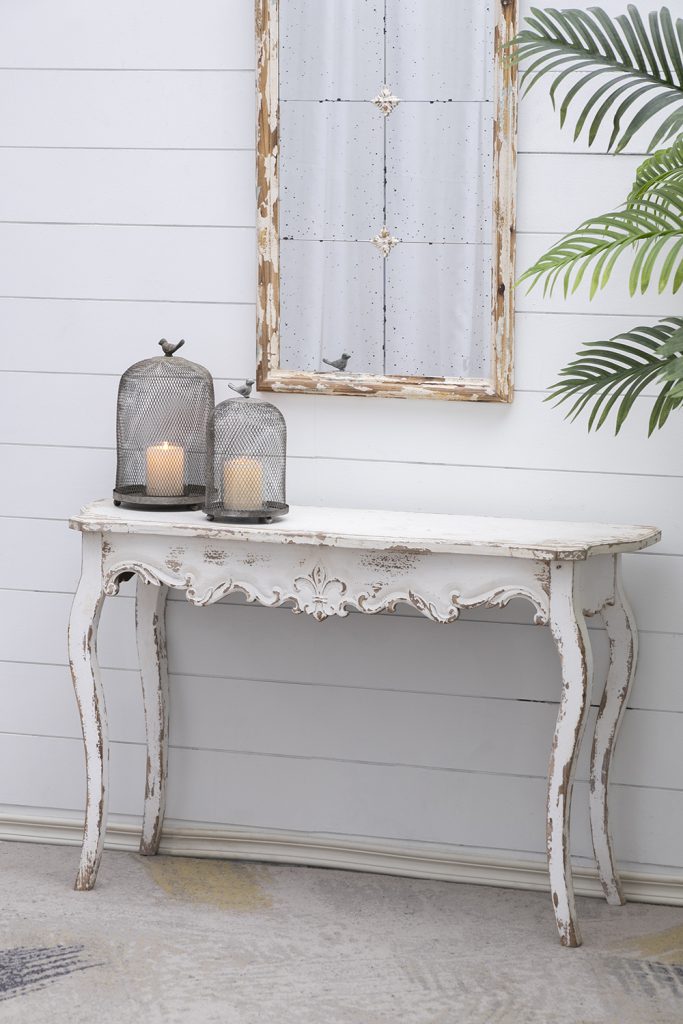 A&B Home 46" x 30" Bundle of 8 Weathered Off-White Console Table