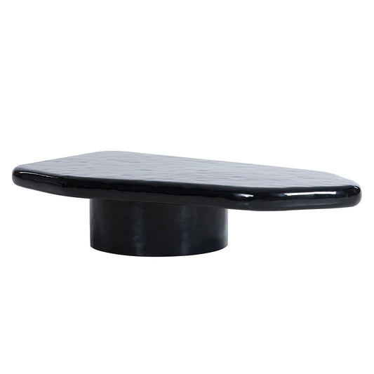 A&B Home 47" x 10" Bundle of 3 Black Concrete Tabletop With Round Pedestal Coffee Table