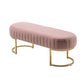 A&B Home 47" x 17" Bundle of 10 Standard Pink and Gold Upholstered Microfiber Bench