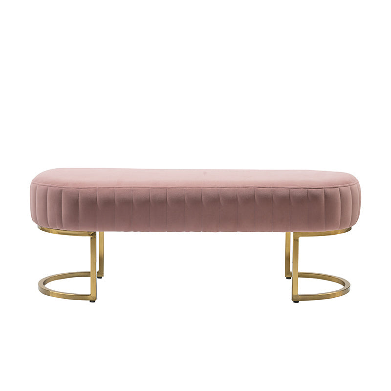 A&B Home 47" x 17" Bundle of 10 Standard Pink and Gold Upholstered Microfiber Bench