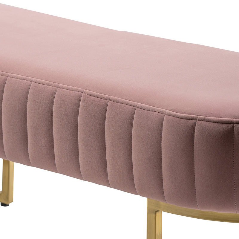 A&B Home 47" x 17" Bundle of 10 Standard Pink and Gold Upholstered Microfiber Bench