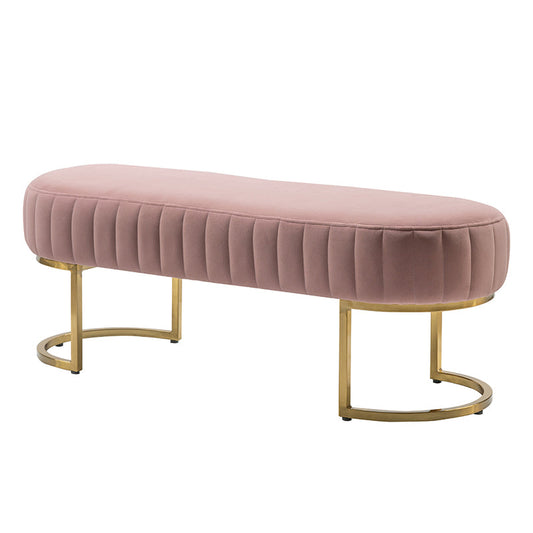 A&B Home 47" x 17" Bundle of 10 Standard Pink and Gold Upholstered Microfiber Bench