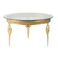 A&B Home 47" x 19" Bundle of 4 Round Clear Glass Tabletop With Gold Legs Coffee Table
