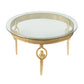 A&B Home 47" x 19" Bundle of 4 Round Clear Glass Tabletop With Gold Legs Coffee Table