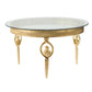 A&B Home 47" x 19" Bundle of 4 Round Clear Glass Tabletop With Gold Legs Coffee Table