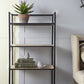 A&B Home 47" x 24" Bundle of 11 Rectangular Black Metal Frame Four-Tiered Wooden Shelves