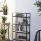 A&B Home 47" x 24" Bundle of 11 Rectangular Black Metal Frame Four-Tiered Wooden Shelves