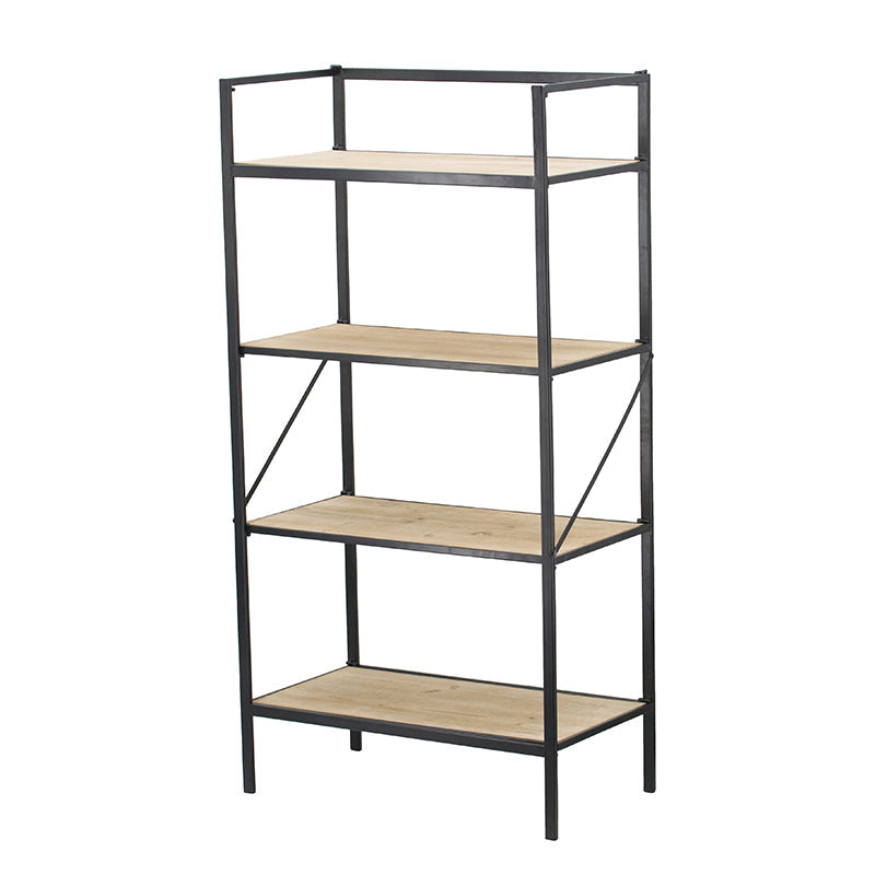 A&B Home 47" x 24" Bundle of 11 Rectangular Black Metal Frame Four-Tiered Wooden Shelves