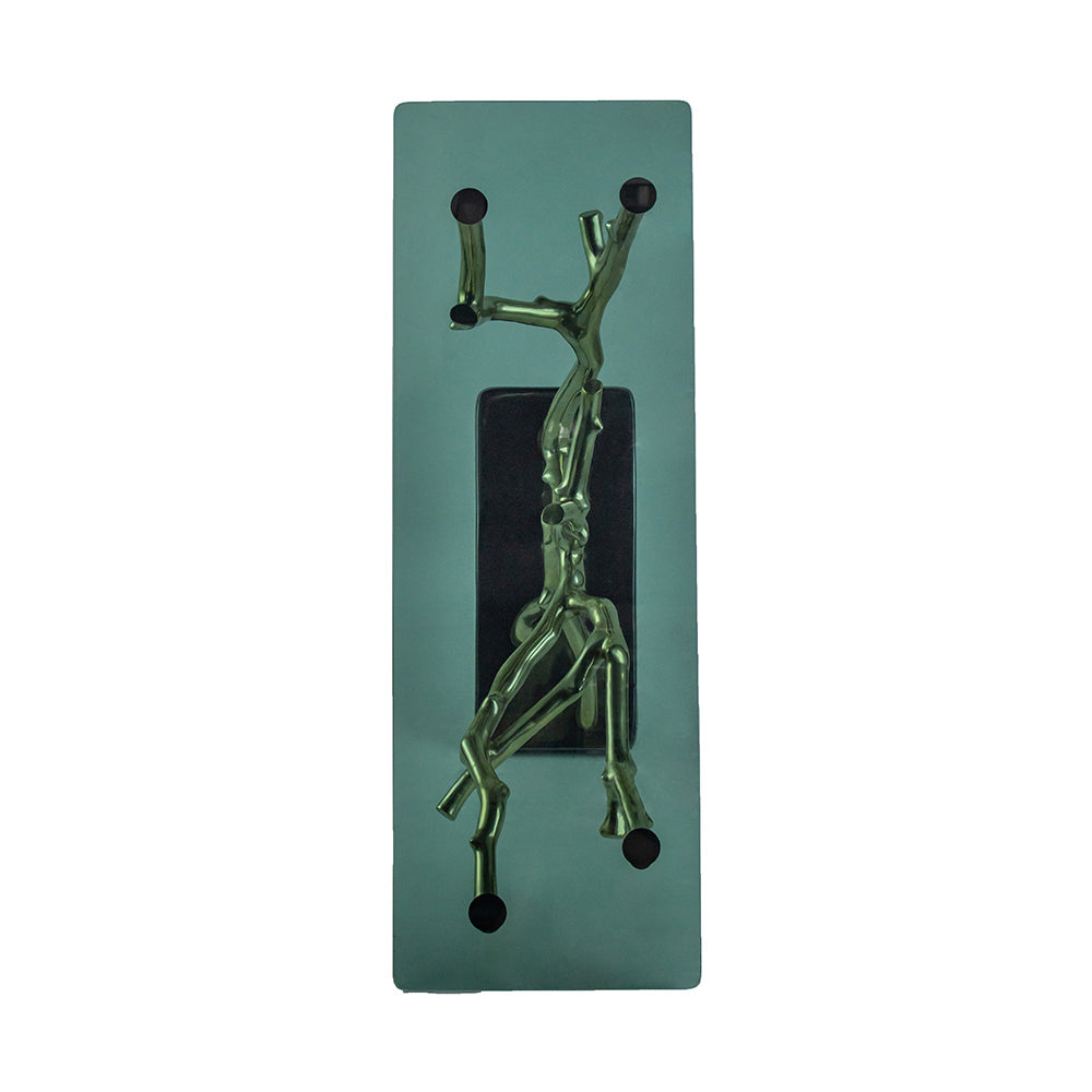 A&B Home 47" x 30" Bundle of 2 Black Nickel Rectangular Tabletop With Polished Gold Base Console Table