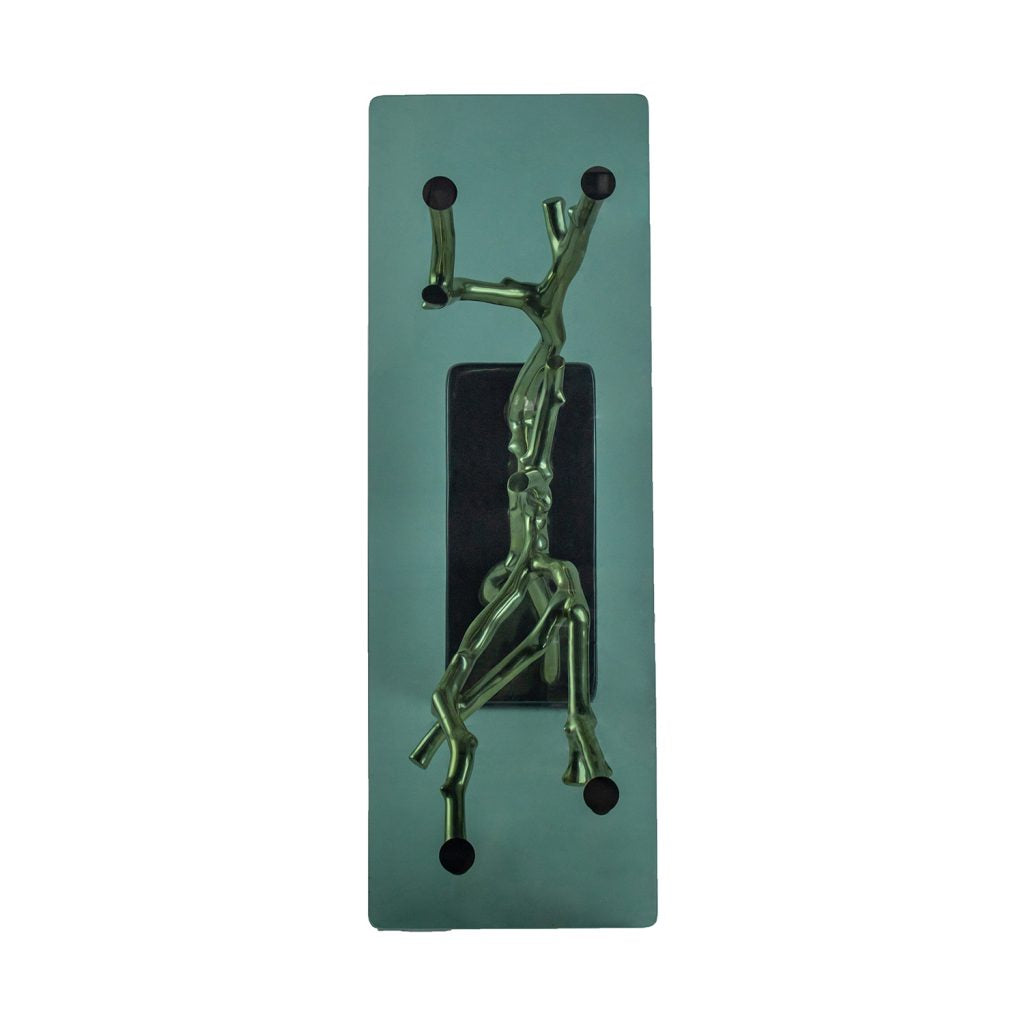 A&B Home 47" x 30" Bundle of 2 Black Nickel Rectangular Tabletop With Polished Gold Base Console Table