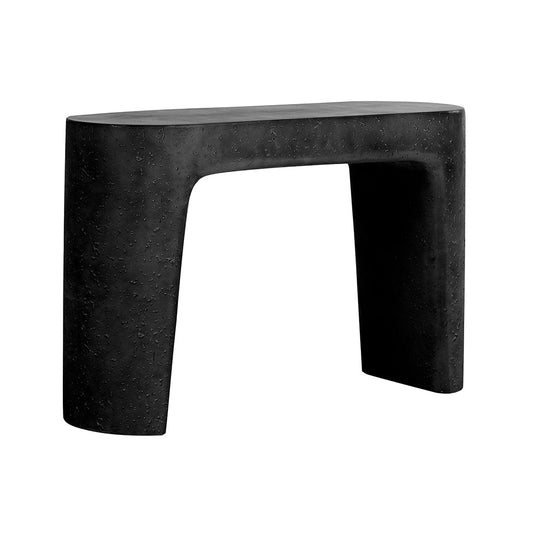 A&B Home 47" x 30" Bundle of 3 Oval Black Tabletop With Arched Concrete Console Table
