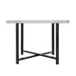 A&B Home 47" x 30" Bundle of 5 Round Whitewash Tabletop With Black Cross Legs Dining Table