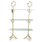 A&B Home 47" x 76" Bundle of 3 Rectangular Luxurious Gold Aluminum Glass Frame Three-Tiered Shelves