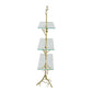 A&B Home 47" x 76" Bundle of 3 Rectangular Luxurious Gold Aluminum Glass Frame Three-Tiered Shelves