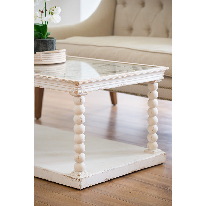 A&B Home 48" x 19" Bundle of 5 Rectangular Antique White Wooden Coffee Table