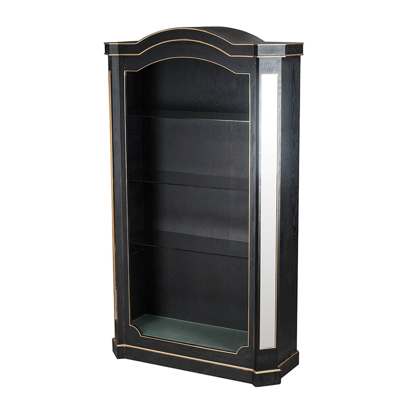 A&B Home 48" x 87" Bundle of 2 Rectangular Black and Gold Wood Frame Three-Tiered Glass Shelves