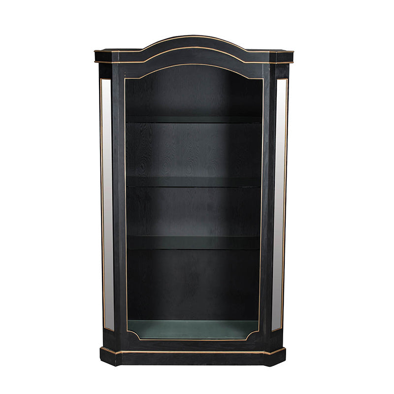 A&B Home 48" x 87" Bundle of 2 Rectangular Black and Gold Wood Frame Three-Tiered Glass Shelves